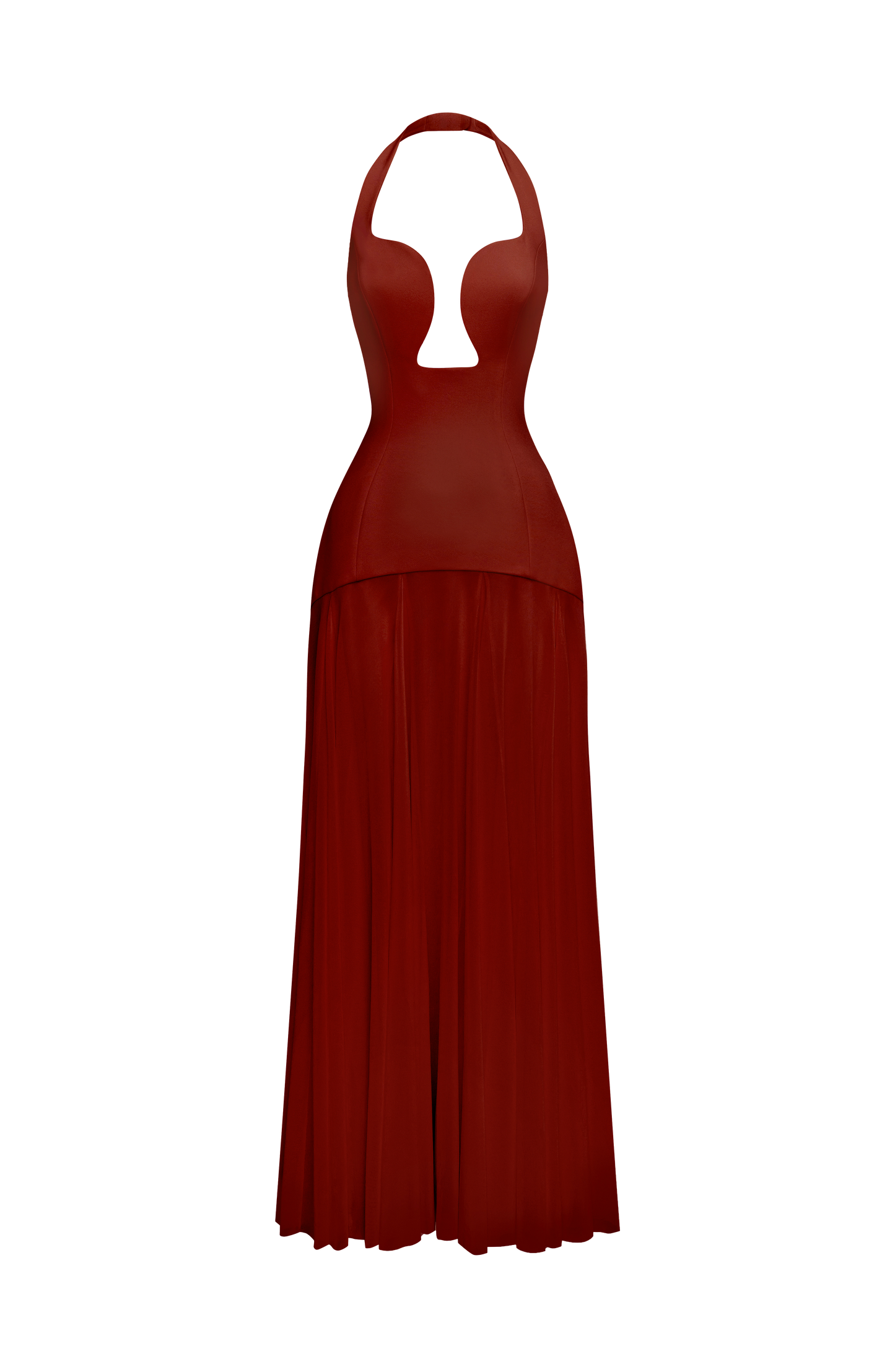 Cirene | Vestido largo color granate