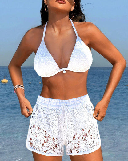 Seraphina | Elegante conjunto de bikini de encaje liso