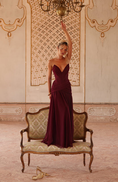 Persephara | Vestido largo - Laca de cerezo