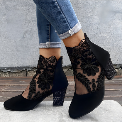 Nora | Elegantes zapatos de tacón alto de encaje