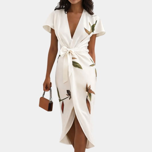 Agatha | Vestido cruzado con estampado floral