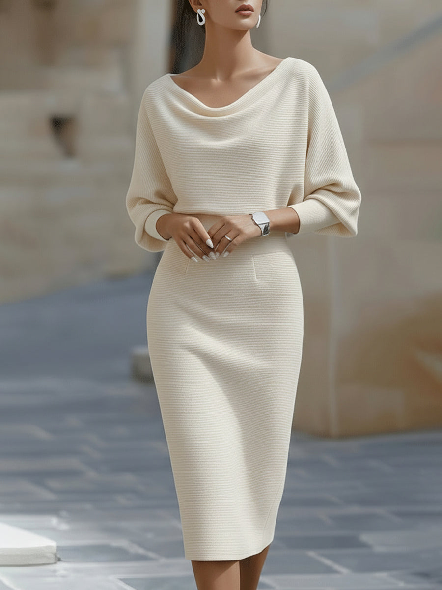 Alicia | Vestido blanco drapeado