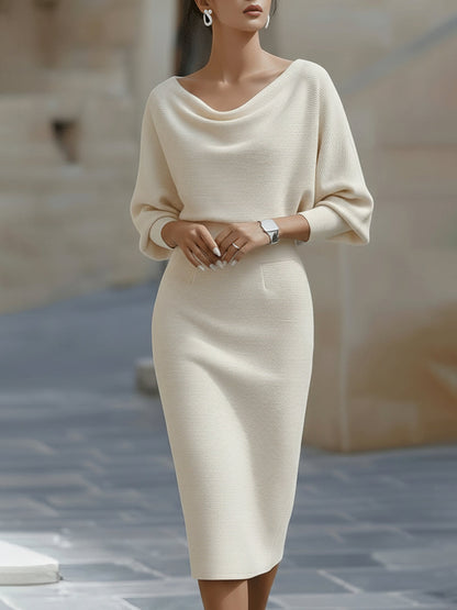 Alicia | Vestido blanco drapeado