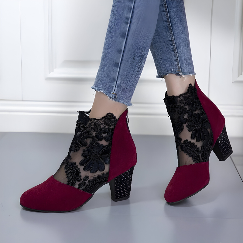 Nora | Elegantes zapatos de tacón alto de encaje