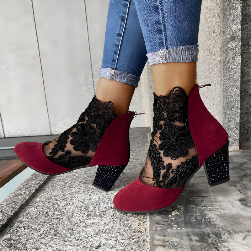 Nora | Elegantes zapatos de tacón alto de encaje