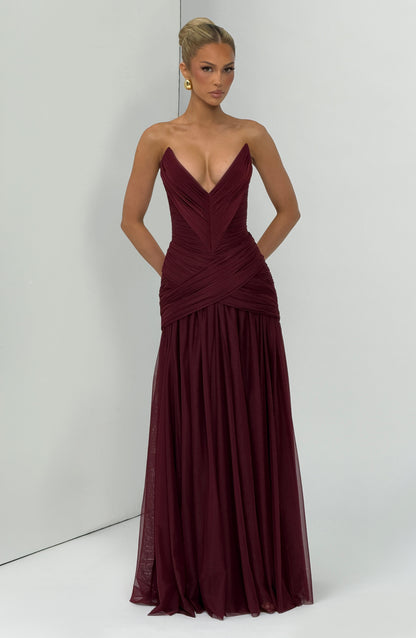 Persephara | Vestido largo - Laca de cerezo