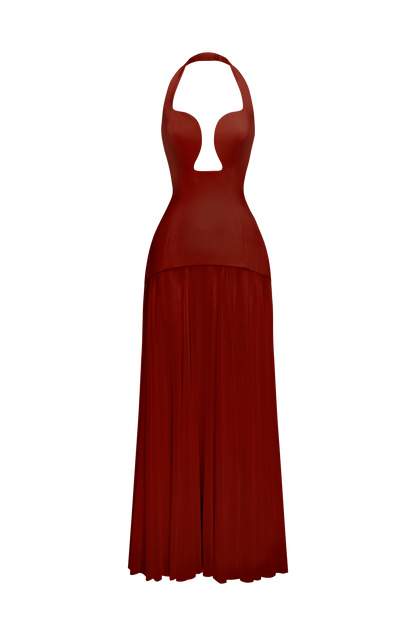 Cirene |  Vestido largo color granate