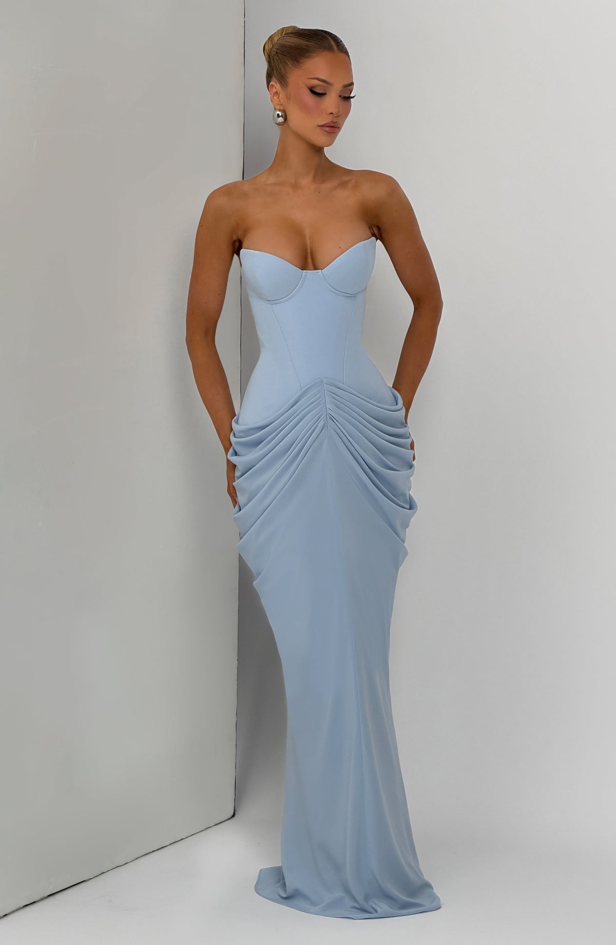 Vestido largo Chiara - Azul glaciar