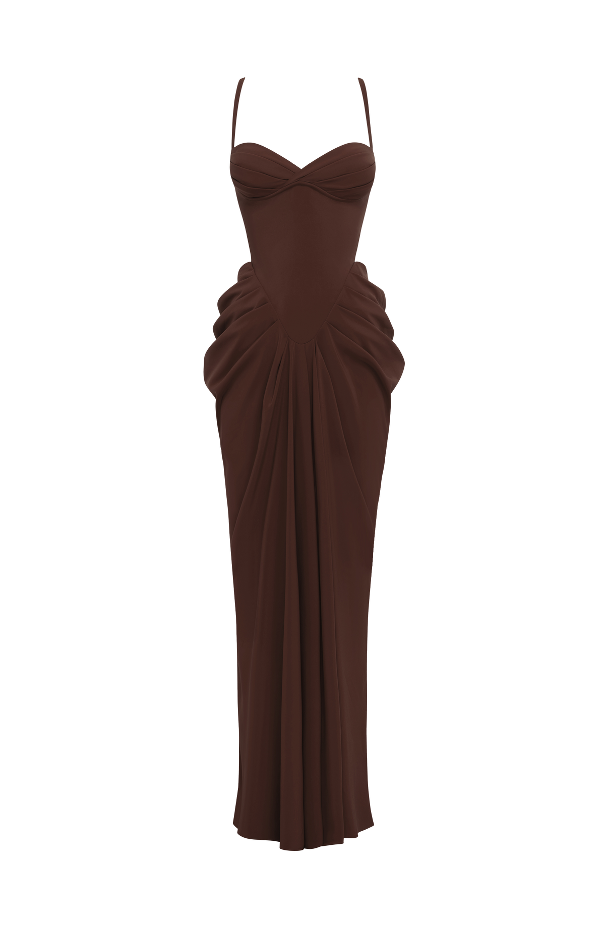 Lucille | Vestido largo - Marrón ciruela