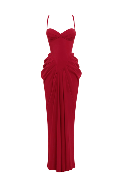 Lucille | Vestido largo - Rojo intenso