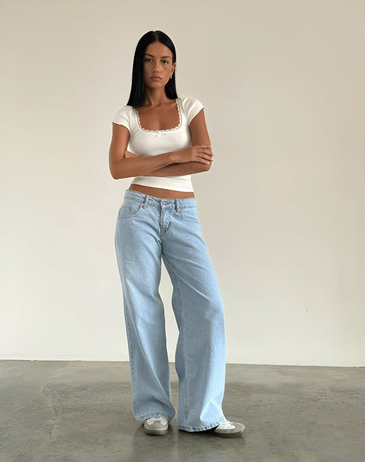 Mia | Vaqueros de talle bajo y pierna ancha