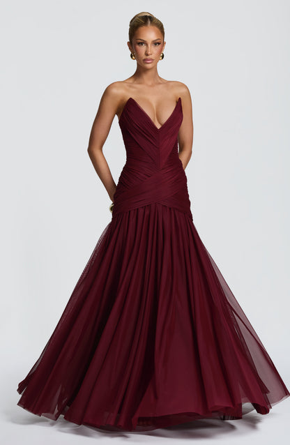 Persephara | Vestido largo - Laca de cerezo