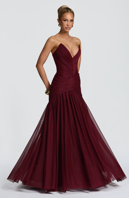Persephara | Vestido largo - Laca de cerezo