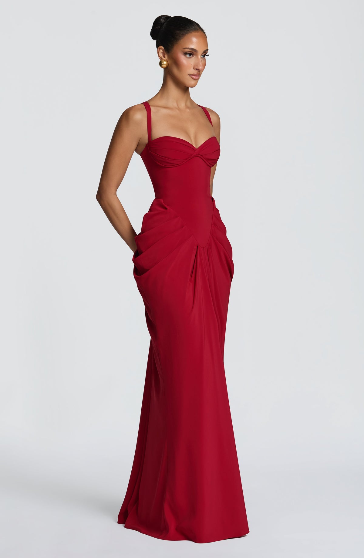 Lucille | Vestido largo - Rojo intenso