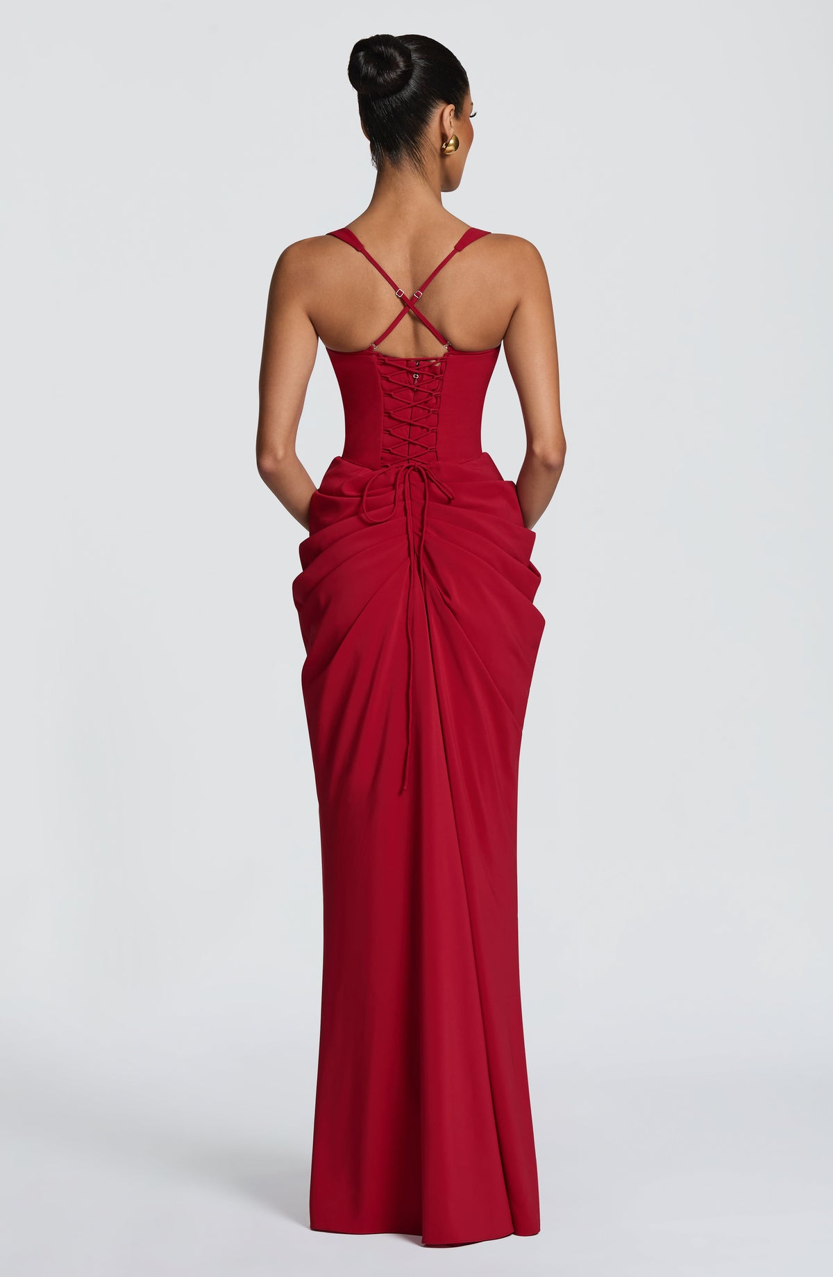 Lucille | Vestido largo - Rojo intenso