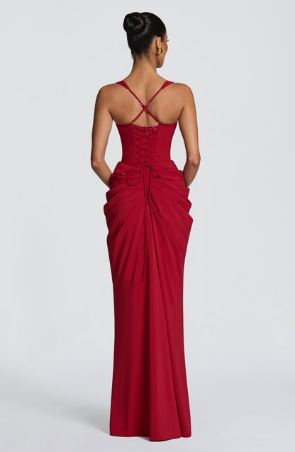 Lucille | Vestido largo - Rojo intenso