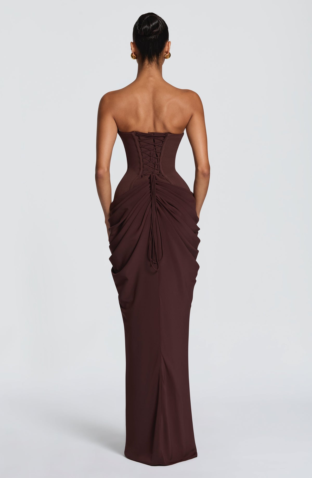 Vestido largo Chiara - Marrón ciruela