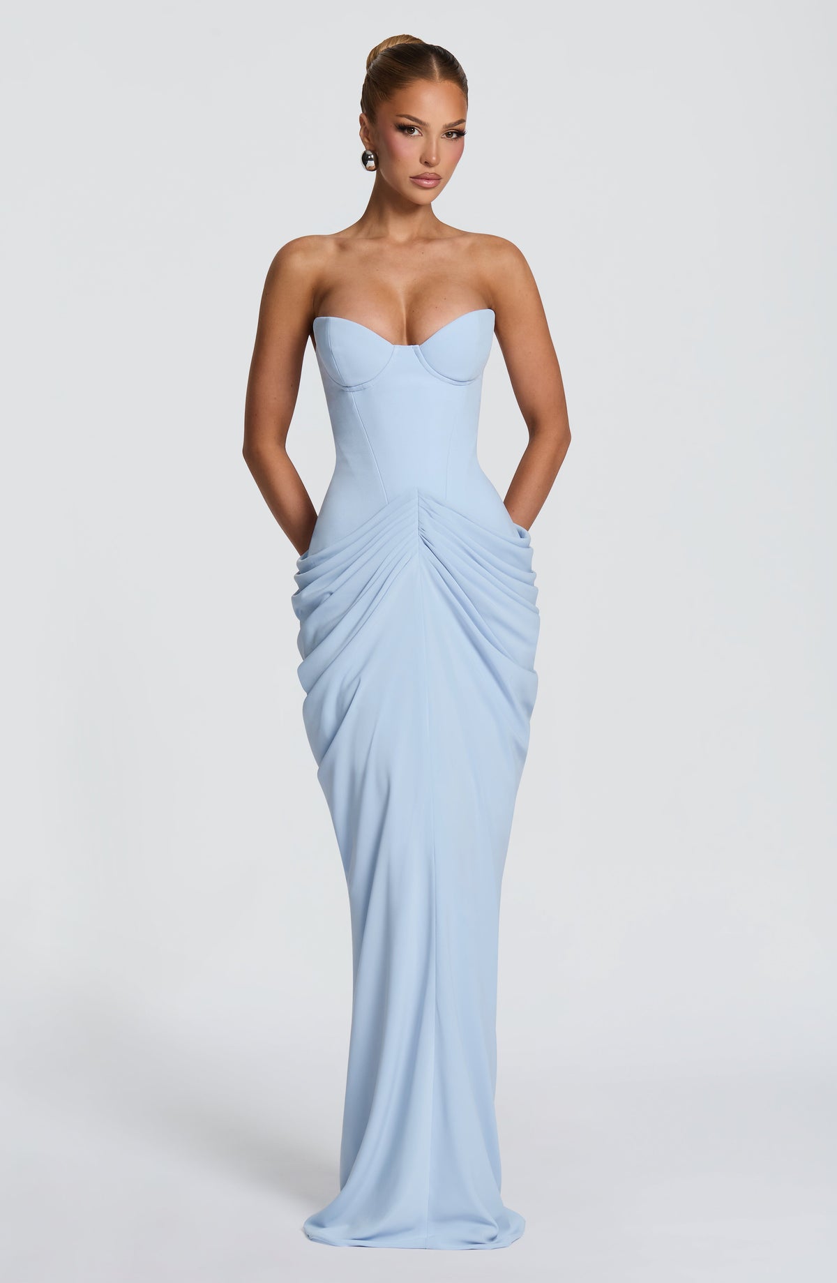 Vestido largo Chiara - Azul glaciar
