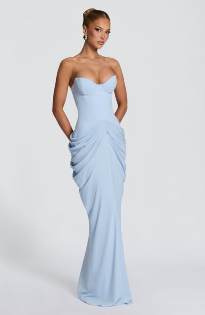 Vestido largo Chiara - Azul glaciar