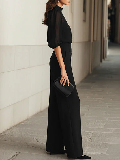 Clara | Conjunto de tres piezas compuesto por un top y unos pantalones de pierna ancha
