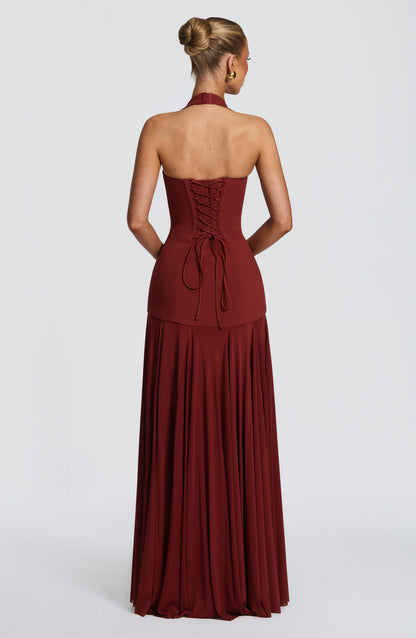 Cirene |  Vestido largo color granate