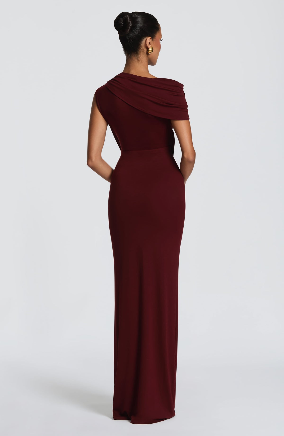 Vestido largo Kalina - Laca de cerezo