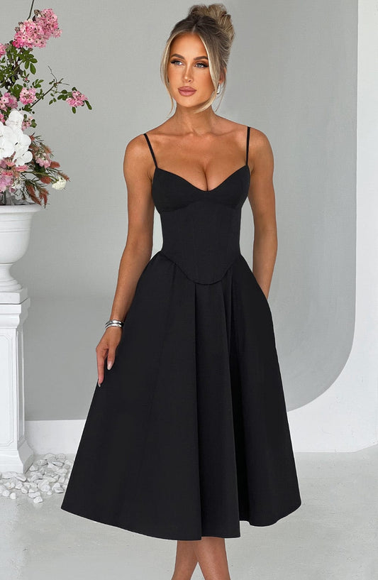 Maileen | Vestido midi estilo corsé