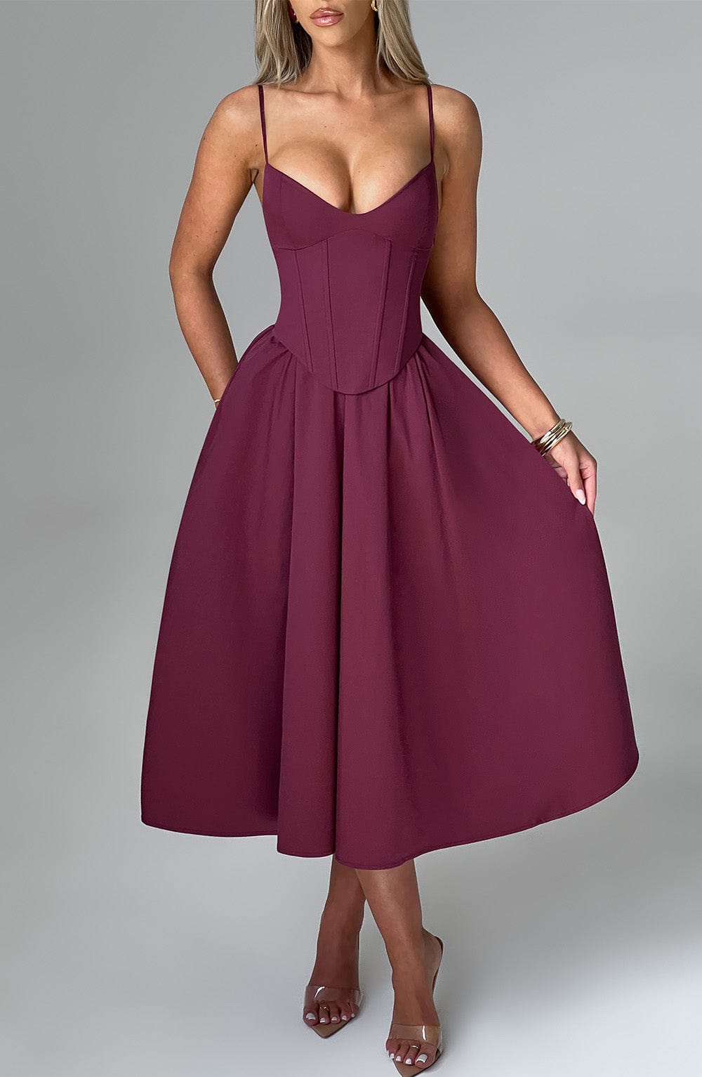 Maileen | Vestido midi estilo corsé