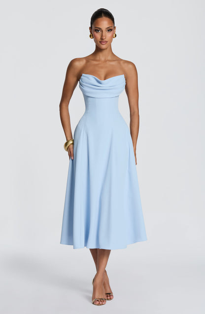 Marlowe | Vestido Midi  - Azul glaciar