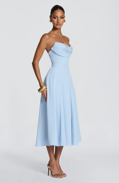 Marlowe | Vestido Midi  - Azul glaciar