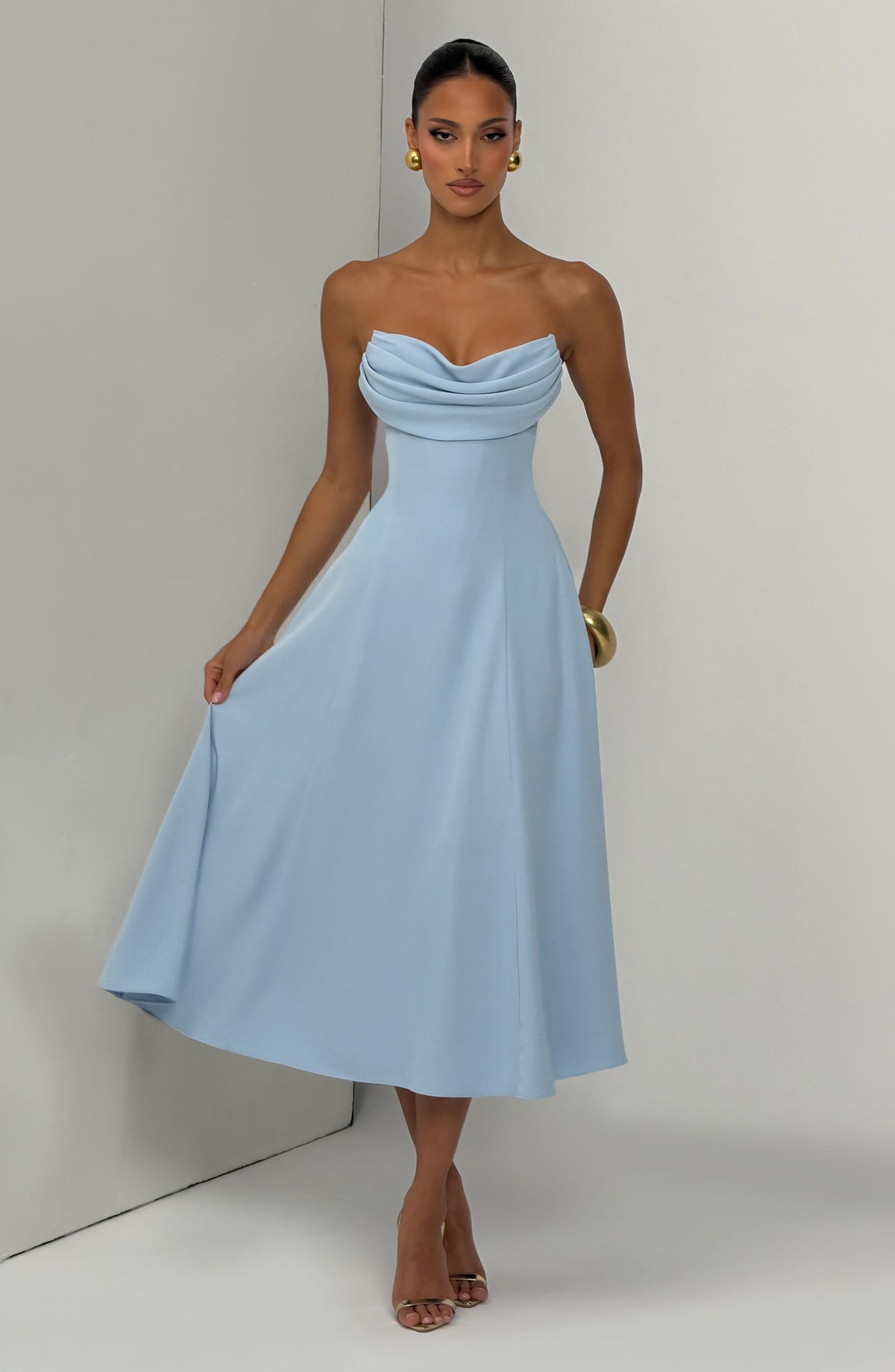 Marlowe | Vestido Midi  - Azul glaciar