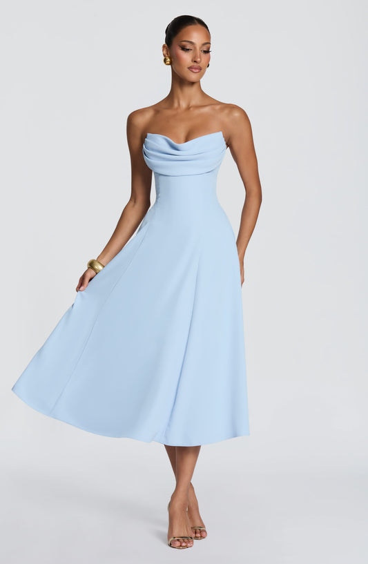 Marlowe | Vestido Midi  - Azul glaciar