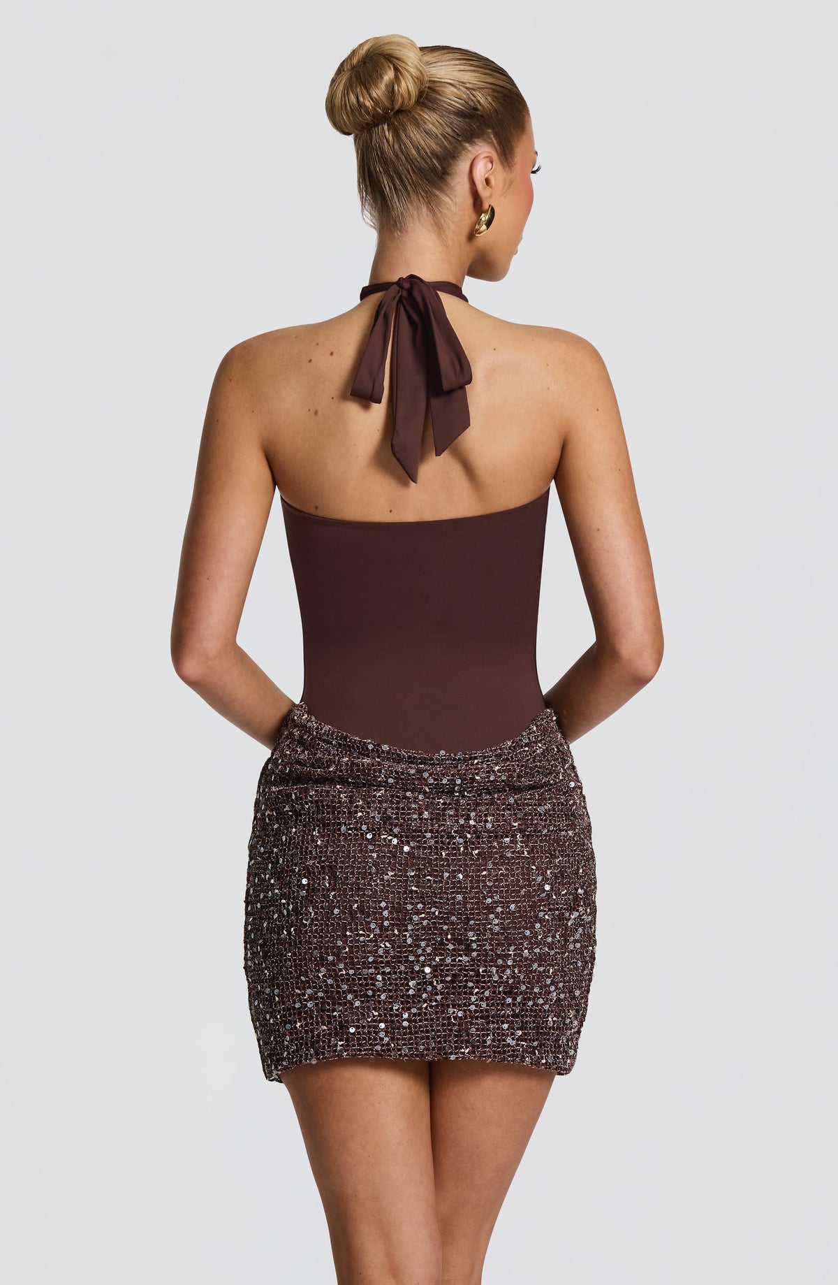 Solea | Vestido Corto - Marrón ciruela